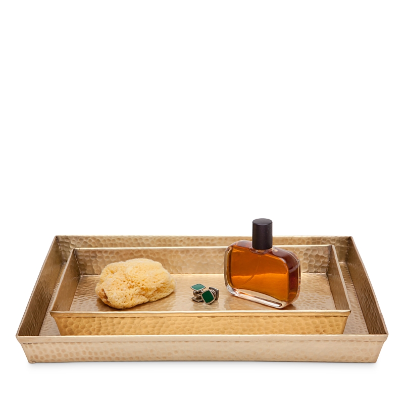 Pigeon & Poodle Verum Nested Trays, Set Of 2 In Antique Brass