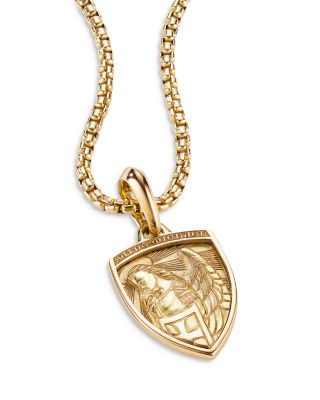 Men's St. Michael Pendant in 18K Yellow Gold