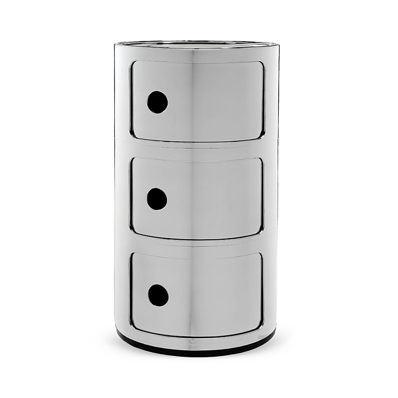 Shop Kartell Componibili Metal 3 Tier Storage Tower In Chrome