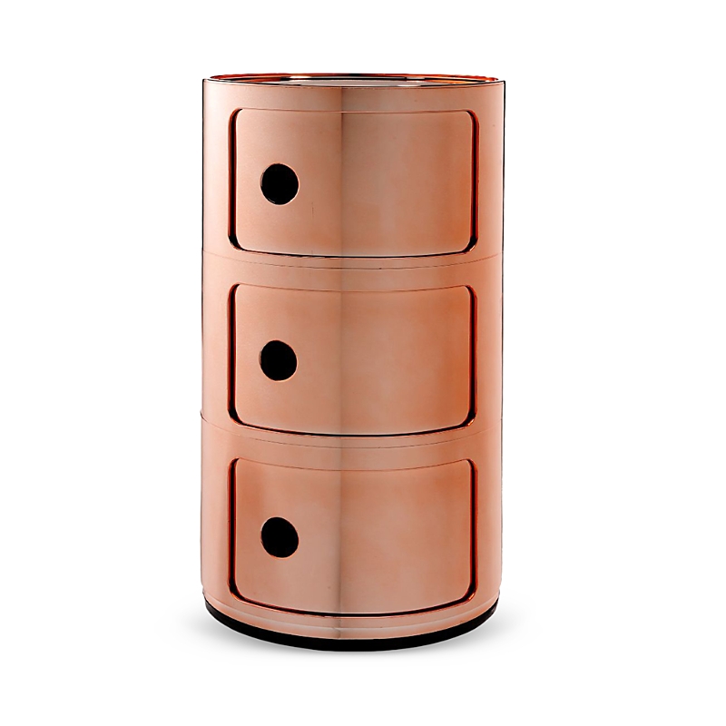 Shop Kartell Componibili Metal 3 Tier Storage Tower In Copper