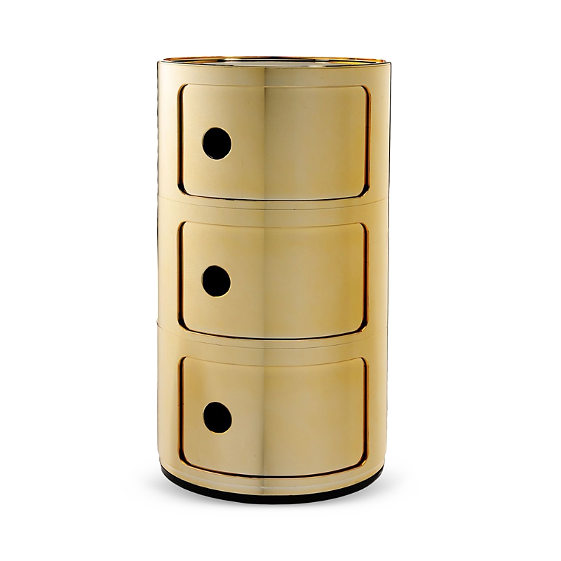 Shop Kartell Componibili Metal 3 Tier Storage Tower In Gold