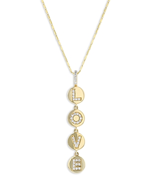 Bloomingdale's Diamond Love Pendant Necklace in 14K Yellow Gold, 0.30 ct. t.w. - 100% Exclusive