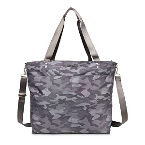 Shop Baggallini Large Carryall Tote In Dark Gray Camo Print