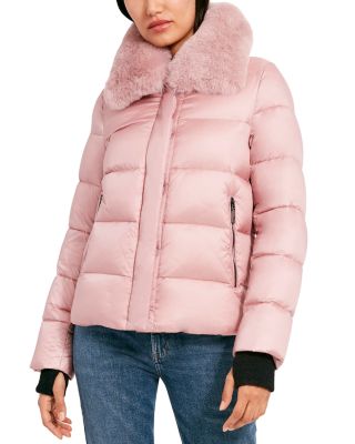 pink puffer coat womens