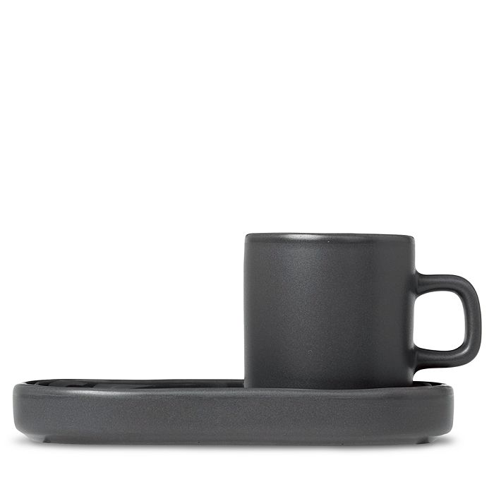 Blomus - Pilar Espresso Cups with Trays, Set of 2