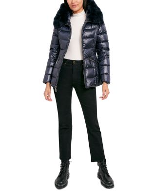 Nikki Shearling Trim Puffer Coat