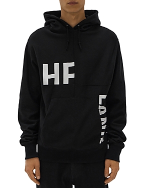 Helmut Lang Patchwork Logo-print Hoodie In Black