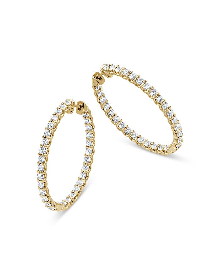 Bloomingdale's - Diamond Inside Out Oval Hoop Earrings in 14K Yellow Gold, 5.0 ct. t.w. - 100% Exclusive