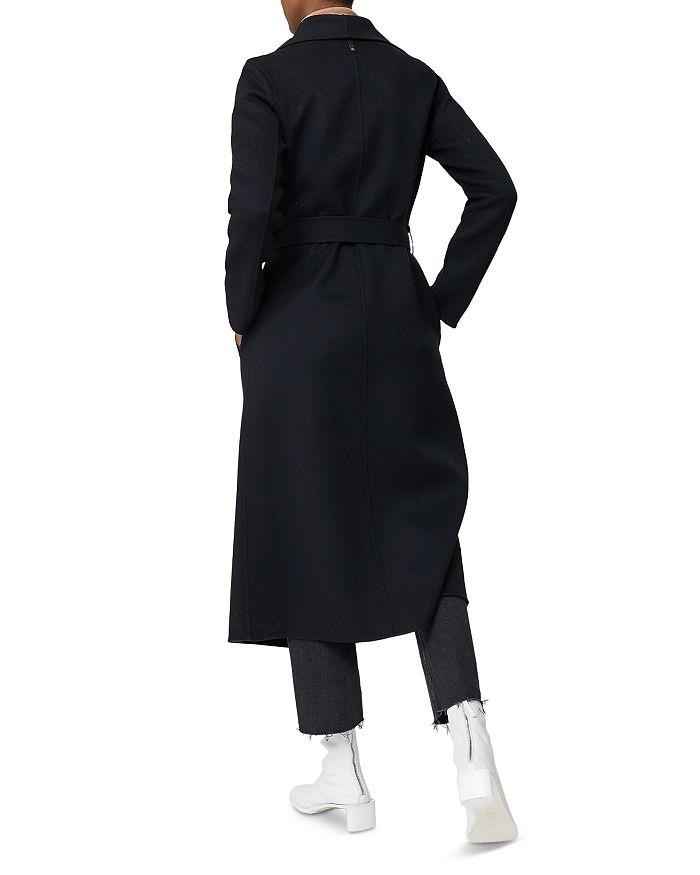 Shop Mackage Mai Lightweight Wrap Wool Coat In Black