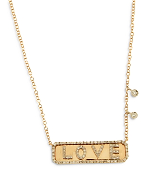 MEIRA T 14K YELLOW GOLD DIAMOND LOVE BAR NECKLACE, 18,N12036YG