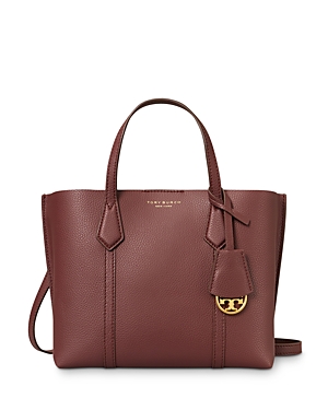 Tory Burch Perry Medium Leather Tote In Dark Rhubarb