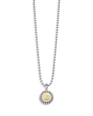 Lagos Signature Caviar Initial Pendant Necklace