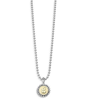Lagos Signature Caviar Initial Pendant Necklace