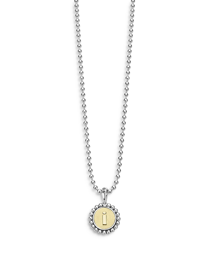 Lagos Signature Caviar Initial Pendant Necklace