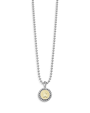 Lagos Signature Caviar Initial Pendant Necklace