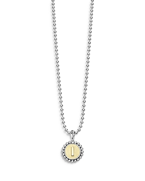 Lagos Signature Caviar Initial Pendant Necklace