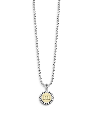 Lagos Signature Caviar Initial Pendant Necklace In M