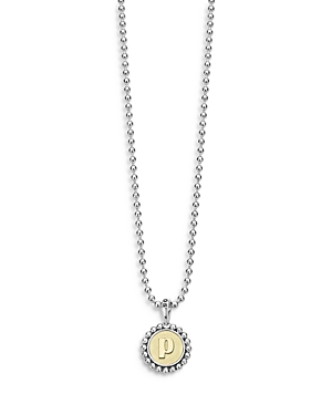 Lagos Signature Caviar Initial Pendant Necklace
