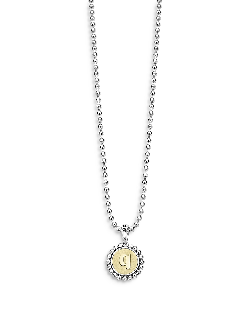 Lagos Signature Caviar Initial Pendant Necklace In Q
