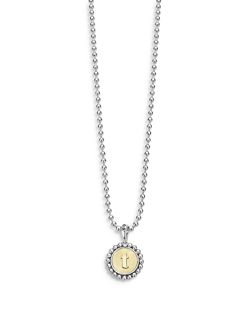 Lagos Signature Caviar Initial Pendant Necklace