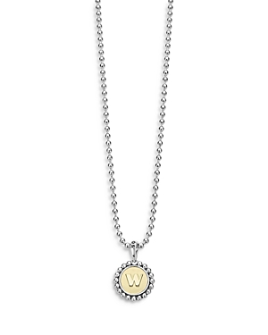 Lagos Signature Caviar Initial Pendant Necklace In W