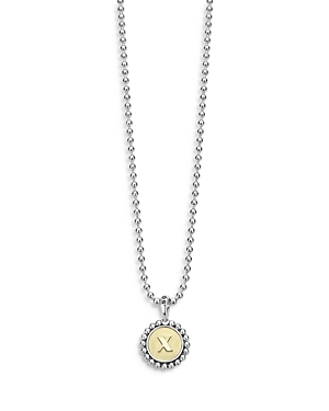Lagos Signature Caviar Initial Pendant Necklace In X