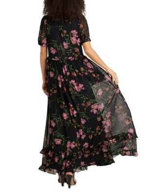KARL LAGERFELD PARIS Floral Chiffon Maxi Dress | Bloomingdale's Women