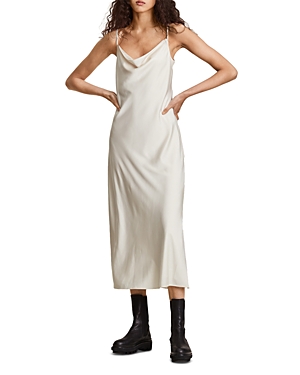 Allsaints Hadley Cowl Slip Dress In Arctic White