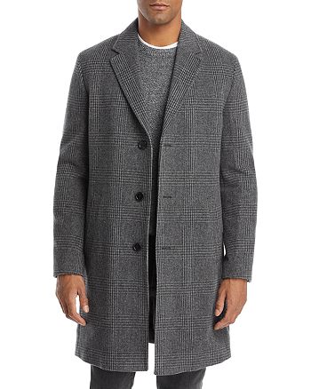 HUGO Malte Check Overcoat | Bloomingdale's