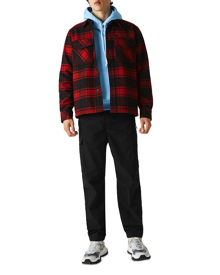 Lacoste Red Plaid Flannel Overshirt | Bloomingdale's