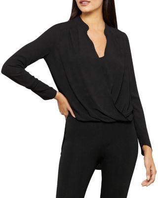 BCBGMAXAZRIA Jaclyn Drape Front Blouse Bloomingdale s