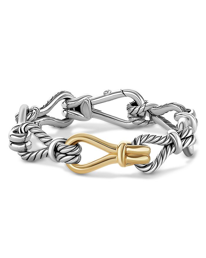 David Yurman - Sterling Silver & 18K Yellow Gold Thoroughbred Loop Chain Bracelet