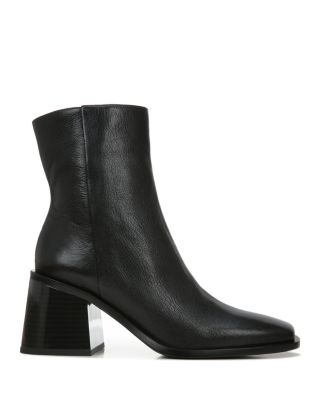 black booties heel leather