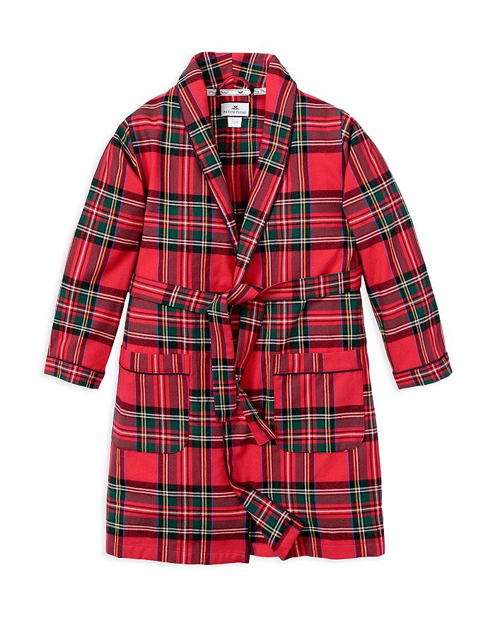 Shop Petite Plume Unisex Imperial Tartan Flannel Robe - Little Kid, Big Kid In Red