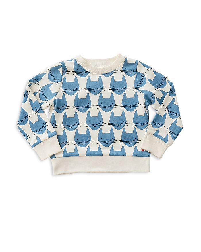 Pink Chicken Girls Organic Cotton Cat Sweatshirt Little Kid