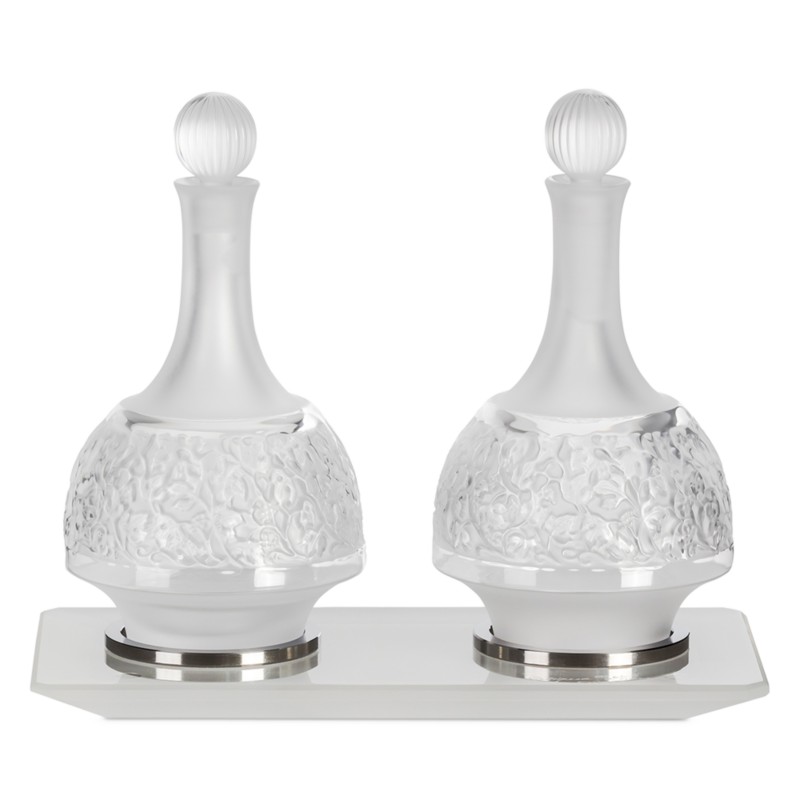Lalique Versailles Oil & Vinegar Set with Tray in Clear