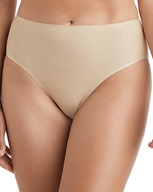 Tc Fine Intimates Wonderful Edge Matte Microfiber Modern Hi-cut Brief In Warm Beige