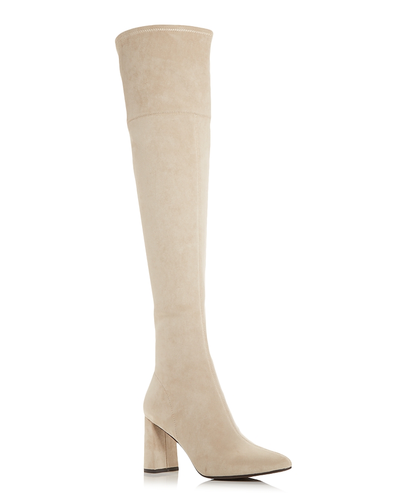 Jeffrey Campbell Parisah 2 Womens Faux Suede Pointed Toe Over-the-knee Boots In Ice Suede