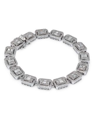 Diamond Mosaic Statement Bracelet in 14K White Gold, 4.0 tcw 