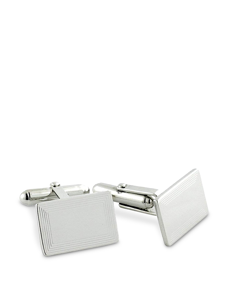 David Donahue Engraved Sterling Silver Cufflinks In Silver
