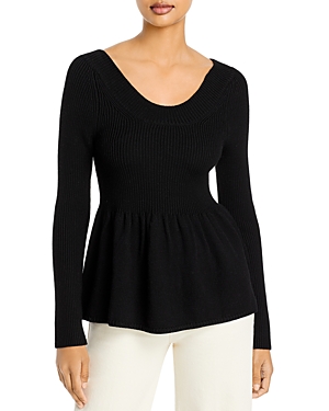 REBECCA TAYLOR RIBBED PEPLUM TOP,821844Y251