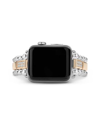 Smart Caviar 18K Rose Gold & Sterling Silver Single Diamond Apple™ Watch Bracelet, 38-44mm