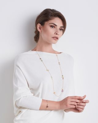 18K Yellow Gold Jaipur Gemstone Necklace, 36"