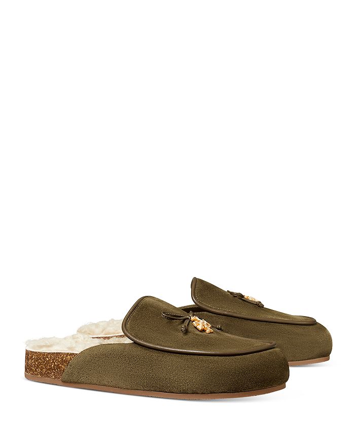 tory charm shearling mule