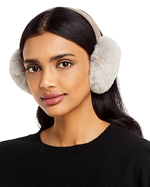 Surell Surrell Rex Rabbit Faux Fur Earmuff In Gray/gray