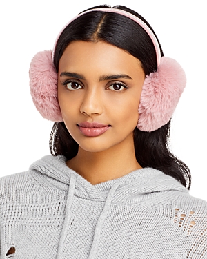 Surell Surrell Rex Rabbit Faux Fur Earmuff In Dusty Rose