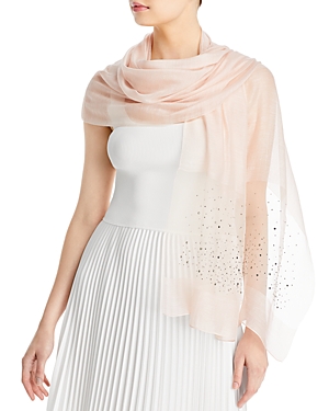 Fraas Solid Sparkle Wool & Cashmere Wrap Scarf In Light Rose
