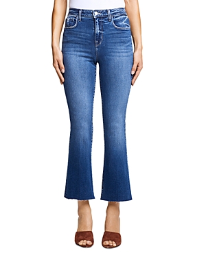 Kendra High Rise Cropped Flare Jeans in Laredo