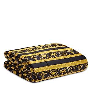 Versace Barocco Comforter, King In Black/gold