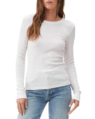 Michael Stars Juliet Long-sleeve Waffle-knit Tee In Ballet Ros